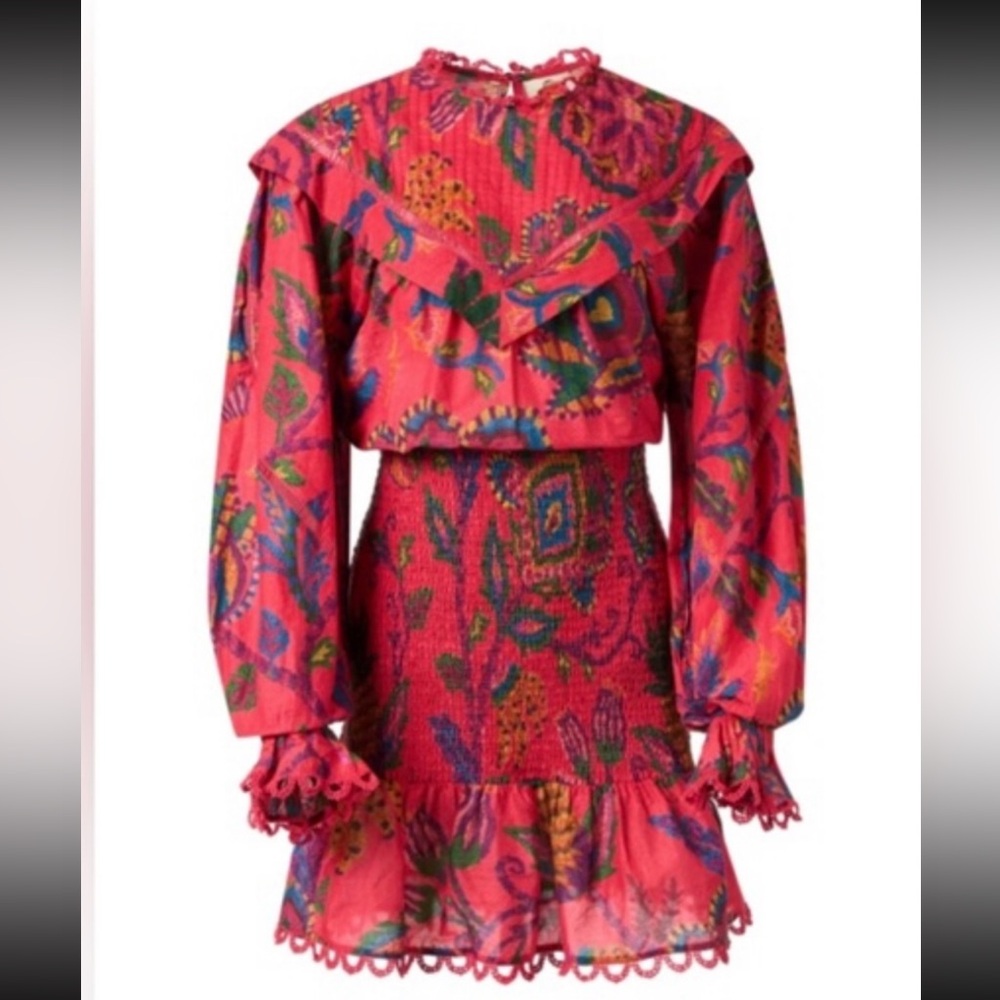 Farm Rio - Vibrant Red Patterned Dress